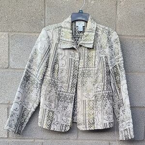 Women's Elegant Patterned Shimmery Jacket By Molly & Maxx Size M